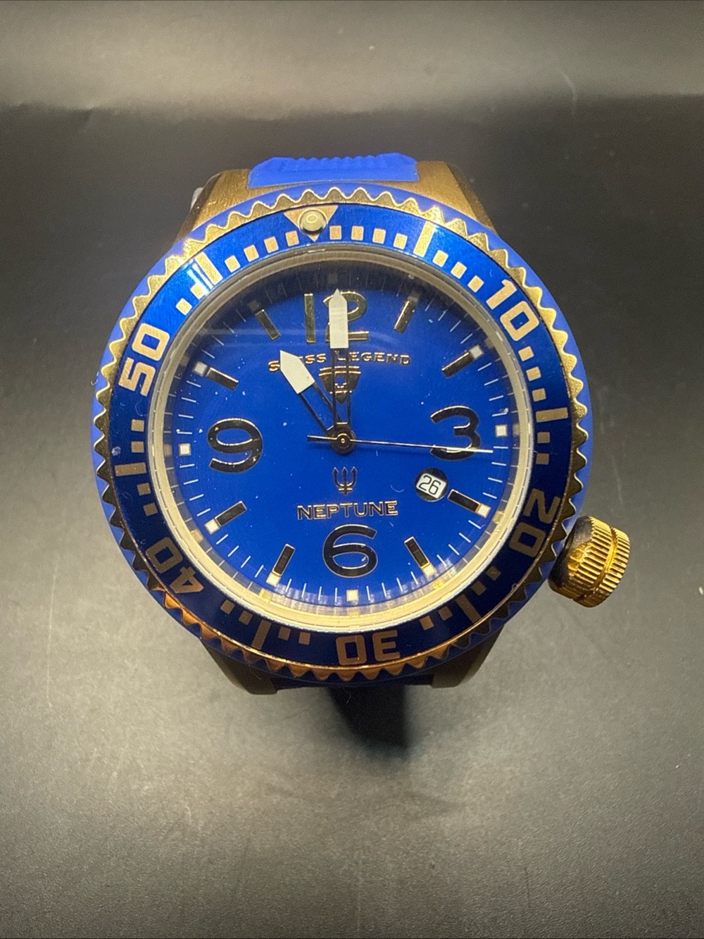 Swiss Legend Blue and Gold Neptune Dive Watch